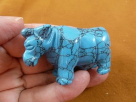 (Y-COW-713) blue Howlite COW dairy gemstone figurine CARVING stone I lov... - £13.80 GBP
