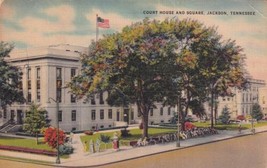 Court House and Square Jackson Tennessee TN Postcard B22 - £2.35 GBP