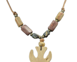 Handcrafted Holy Spirit Dove Bead Leather Cord 28 inch Boho Necklace - $18.39