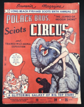 1946 Polack Bros Circus Sciots Program Long Beach CA California Clowns Elephant - £25.57 GBP