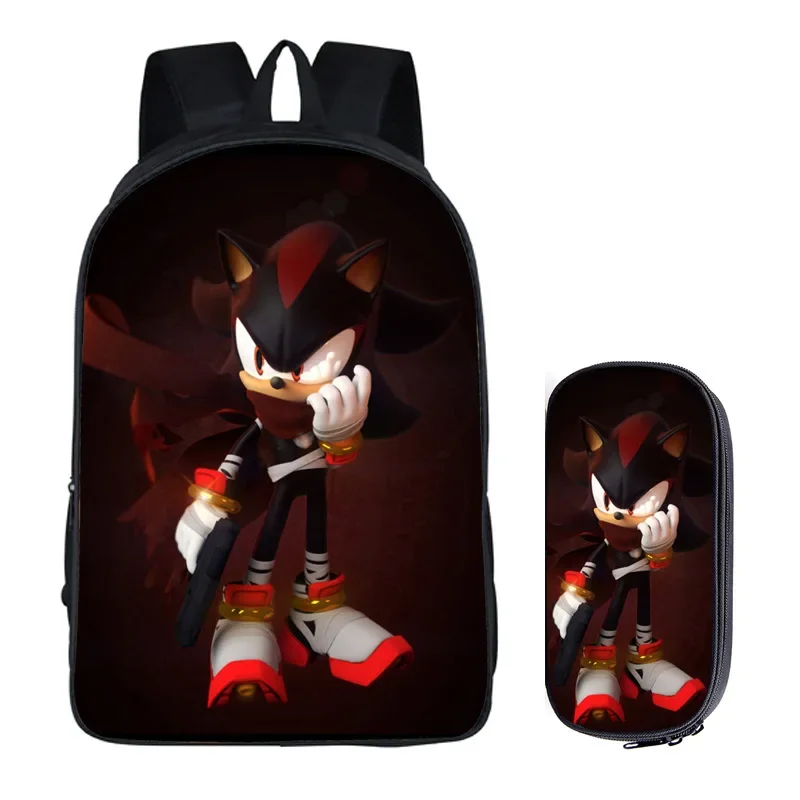 Sonic Cartoon Student Schoolbag Large Capacity Backpack Pencil Case Two-... - £10.05 GBP+