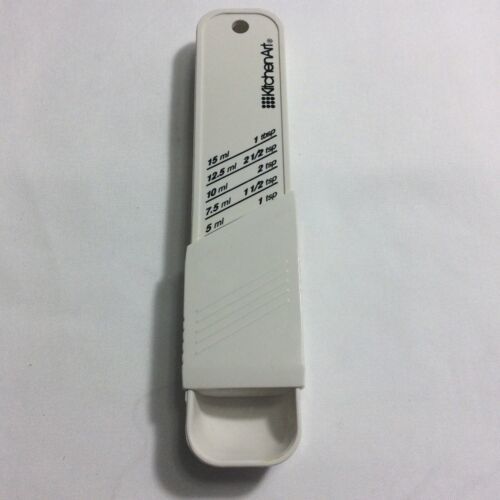 Kitchen Art White Plastic Adjustable Measuring Spoon 1/8 Tsp-1 Tsp Slidi... - $5.63