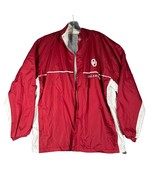 Vtg Oklahoma Sooners Red Oak Mens Large Red Full Zip Fleece Lined Jacket - £27.82 GBP