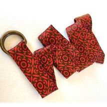 J.CREW Sz S - M Silk Multicolor Textured Floral Belt D Ring Buckle - $30.00