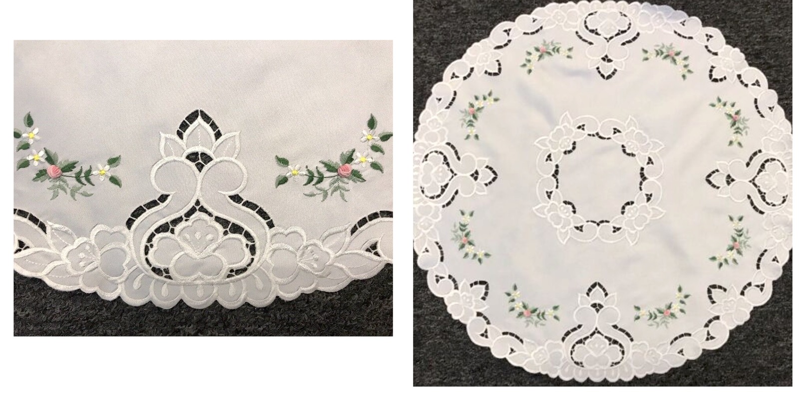 Large Round Embroidered Doily Doilies Mat Embroidered Wedding Party Deco... - $24.99
