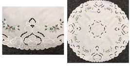 Large Round Embroidered Doily Doilies Mat Embroidered Wedding Party Decor 24&quot;  - £19.84 GBP