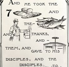 1901 Bible Passage Matthew 15:36 Victorian Word Symbol Puzzle Religious ... - $28.01 CAD