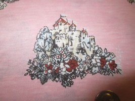 1272. Castles On Fine Pink Knit Home Decor Or Craft Fabric - 62&quot; X 1 3/8 Yds. - £4.79 GBP