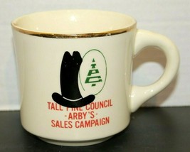 Vintage Boy Scout Tall Pine Council Arby&#39;s Sales Campaign Black Hat Cera... - $29.70