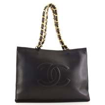 Chanel Vintage CC Chain Tote Lambskin Large Black - £3,756.23 GBP