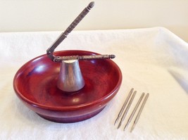 Vintage Nutcracker Wooden Bowl Mid Century 8.25&quot; ~ Unbranded - $14.59