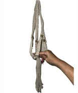 2 Bohemian Ivory Rope Plant Hanger Wood Beads 28&quot; 35&quot; - $567.66 MXN