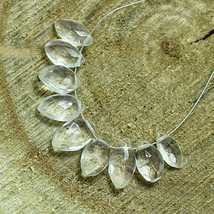 Crystal Quartz Faceted Marquise Beads Briolette Natural Loose Gemstone Jewelry - £7.08 GBP