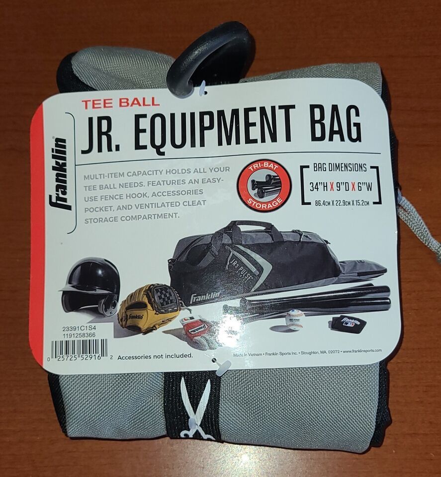 Franklin Tee Ball Jr. Equipment Bag Baseball 34x9x6 NEW. - $15.92