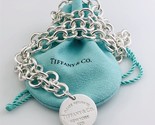 18&quot; Return To Tiffany &amp; Co Circle Round Tag Necklace in Sterling Silver - £396.47 GBP