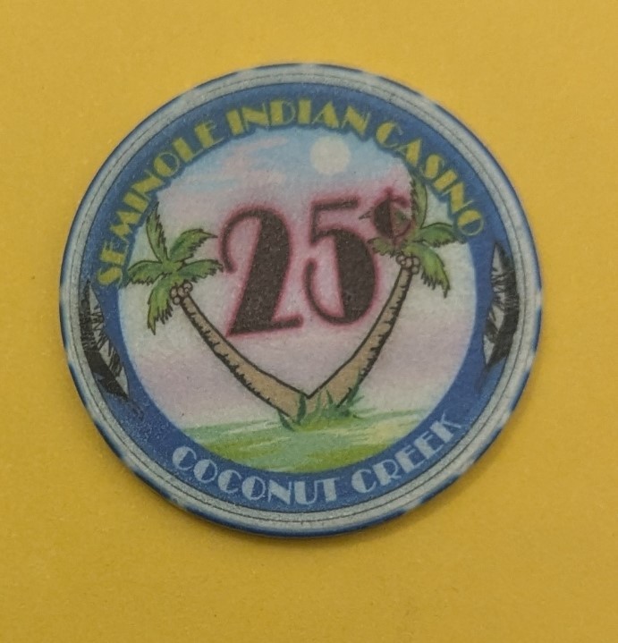 Seminole Indian Casino Coconut Creek $0.25 Casino Chip - $2.95