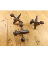 3 Cast Iron Jacks Jax Paper Weight Book End Door Stop Rustic *PAINT SCRAPS* - $606.19 MXN