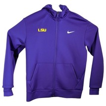 LSU Tigers Team Issued Nike Pro Hoodie Womens Medium Purple Hooded Sweatshirt - £52.01 GBP