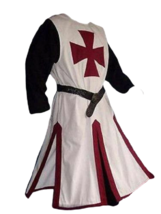 X-Mas Cosplay Costume Medieval Templar Tunic Crusader Renaissance Larp Gift - £64.65 GBP+