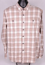 WRANGLER Western Shirt-L-Tan-Button Front-Plaid-Rodeo Cowboy Ranch Farm ... - $18.75