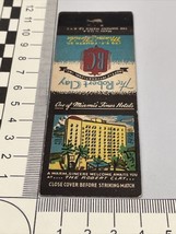 Matchbook Cover  The Robert Clay Hotel  Miami, Florida  gmg Unstruck - £9.78 GBP