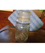 Planters Quilt Pattern Glass Jar-Vintage - $34.30 CAD