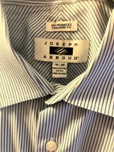 Joseph Abboud Men&#39;s French cuff dress shirt Tailored Fit  16-35 Blue Pinstripe - £19.04 GBP
