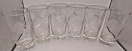 Federal Glass Set Of 6 DICE Etched Tumbler Glasses 10oz beer juice vintage clear - £19.01 GBP