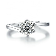 1.00 CTW Moissanite Engagement Ring 6 Prong Solitaire Moissanite ring 925 Silver - £40.81 GBP