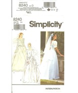 Simplicity 8240 Misses&#39; Brides&#39; Wedding Dress Pattern Sizes 4, 6, 8 UNCU... - $14.47