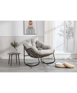 Outdoor Rattan Rocking Chair with Padded Cushion - Patio, Porch, Garden - $5,259.88 MXN