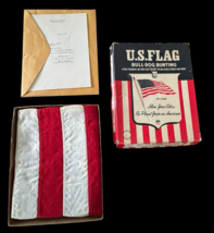 Vintage U.S. Flag Bull Dog Bunting US Capitol Flown Signed Letter 3 x 5&#39;... - $60.00