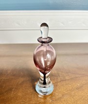 Hand Blown Art Glass Studio Purple Perfume Bottle R. Foster Signed &#39;91 - $29.99