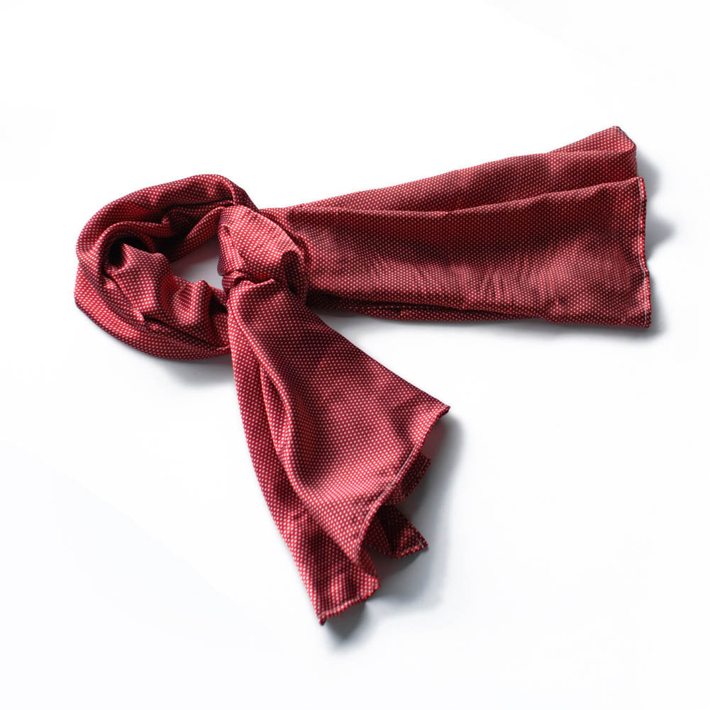 Red Small Cute Dot Design Campus Style Silk Scarf(Small)