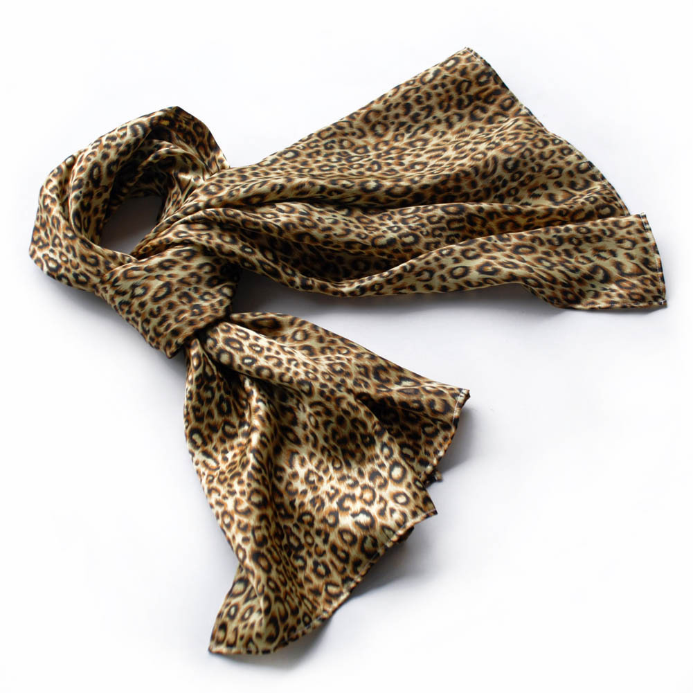 Chic Leopard Grain Color Super Soft Silk Scarf(Small)