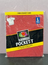 1998 Fruit Of The Loom Golden Blend Red Pocket T-SHIRT Size L Vintage New - £13.37 GBP