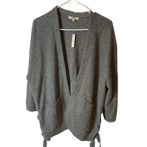 Madewell Open Sweater Womens Size M Grey Waffle Knit 3/4 Sleeves New w/Tags - £24.77 GBP