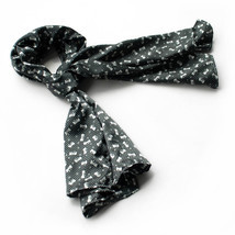 Black Lovely Bowknot Design Natural Elegant Silk Scarf(Small) - £11.98 GBP