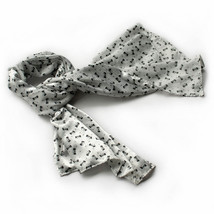 White Lovely Bowknot Design Natural Elegant Silk Scarf(Large) - £13.66 GBP