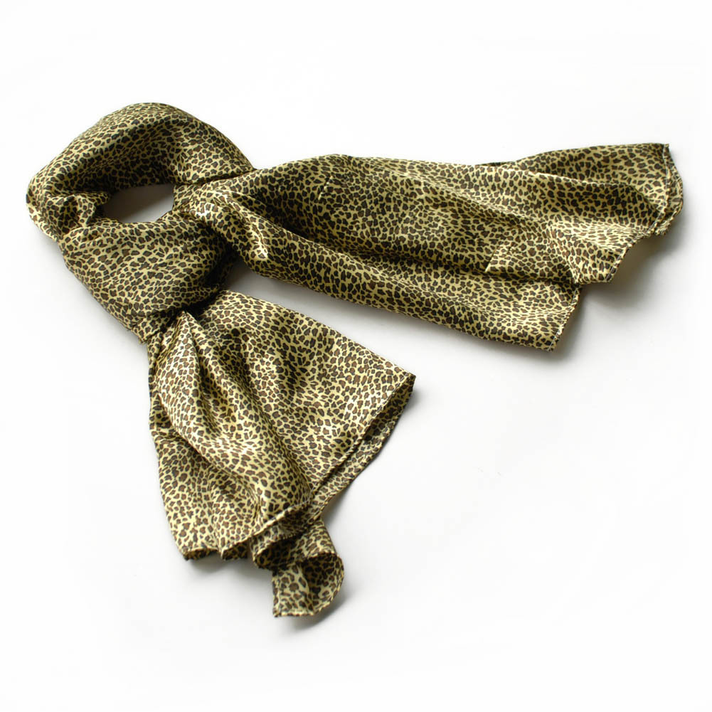 Chic Small Leopard Animal Print Soft Natural Silk Scarf(Large)