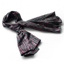 Black Irregular Stripe Exquisitely Soft Luxuriant Scarf(Large) - £13.61 GBP