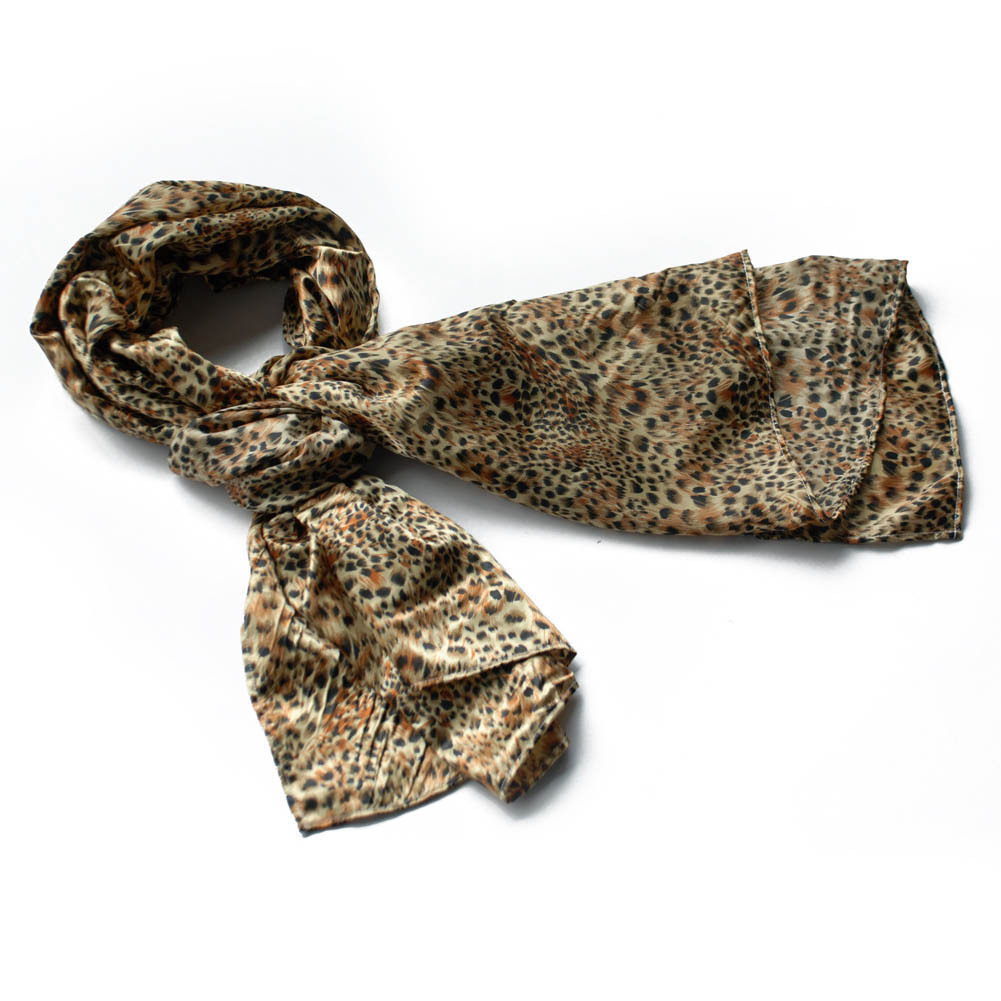 Wild Leopard Color Funky Exquisitely Soft Silky Scarf(Large)