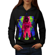 Wellcoda Psychedelic Astronaut Womens Hoodie, Star Casual Hooded Sweatshirt - £29.06 GBP