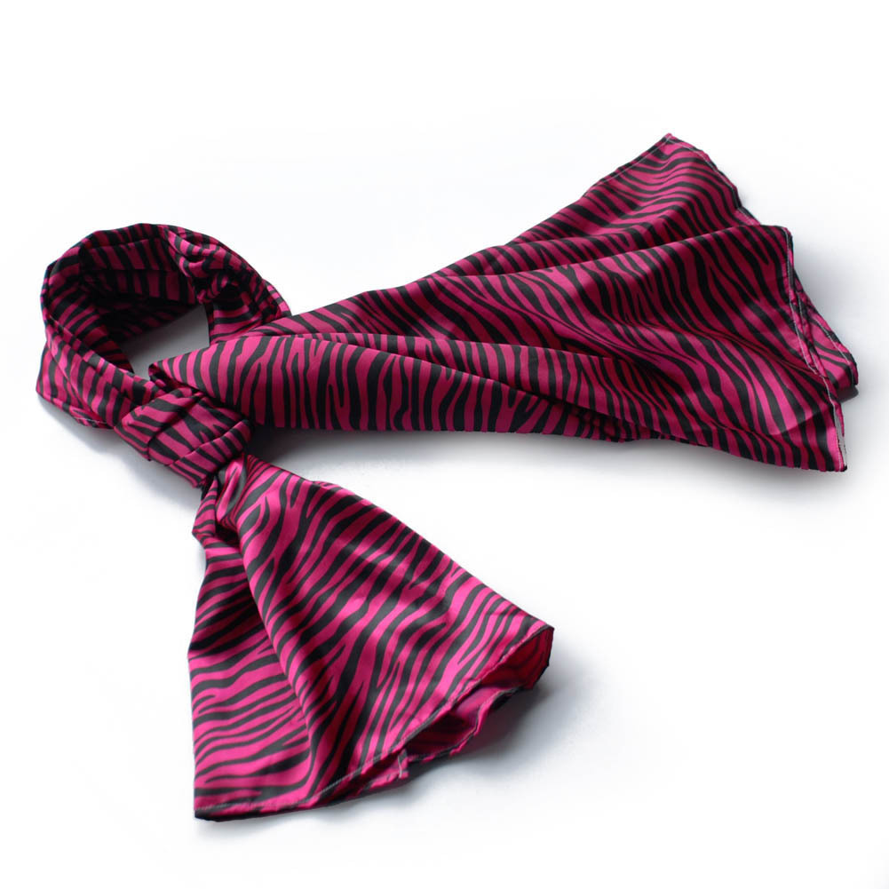 Fushcia Funky Zebra Animal Pattern super soft Silk Scarf(Small)