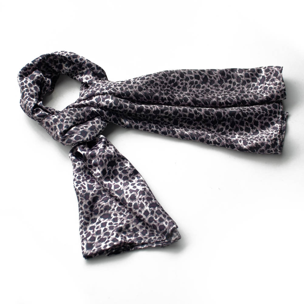 Burgundy Elegant Stylish Leopard Design Natural Scarf(Large)