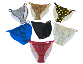 Cacique Cotton Lycra String Bikini Panties Women Plus 22/24 Fun Prints 7... - $49.49