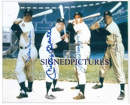 Duke Snider Joe Dimaggio Mickey Mantle And Willie Mays Autographed 8x10 Rp Photo - £15.16 GBP