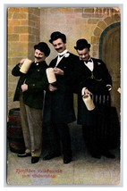 German Comic Drunk Men Not  In Bowler Hats Drinking Beer DB Postcard S4 - £4.71 GBP