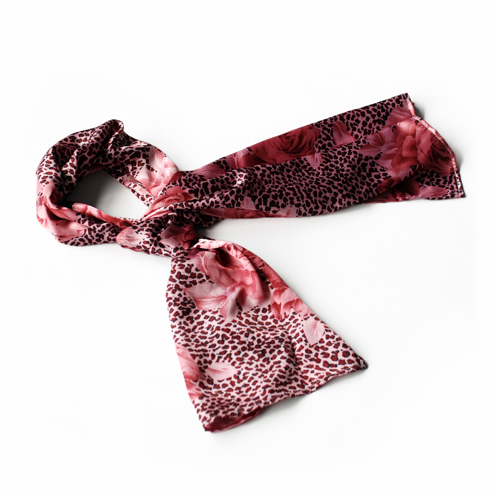 Pink Leopard & Rose Floral Pattern Stylish Scarf(Large)