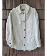 Everlane The Oversized Shirt Jacket Women XL Shacket Cream Athleisure Ca... - $52.06 CAD
